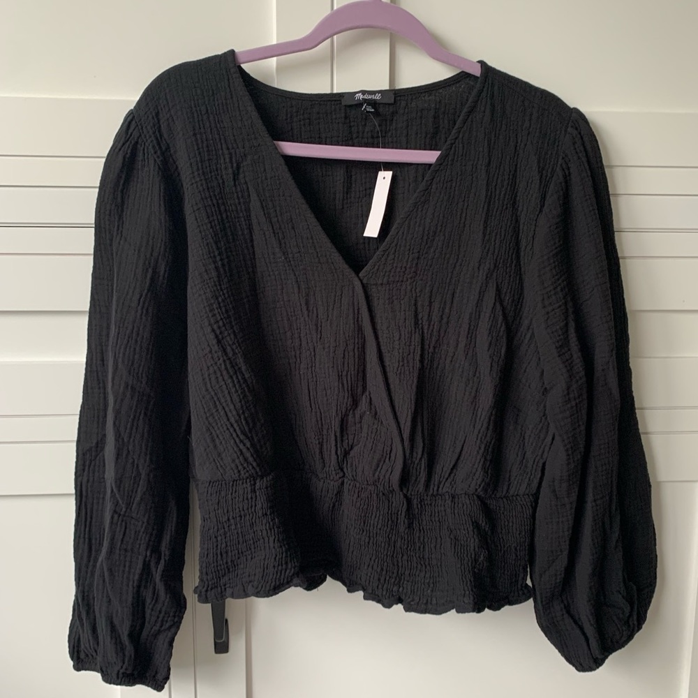 madewell gauze cross over top